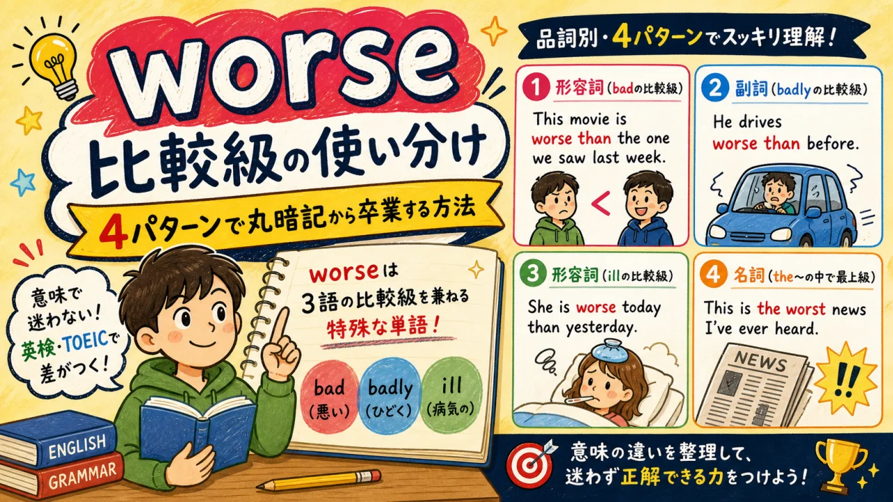 How to Use "Worse": The Comparative of Bad, Badly, and Ill Explained
