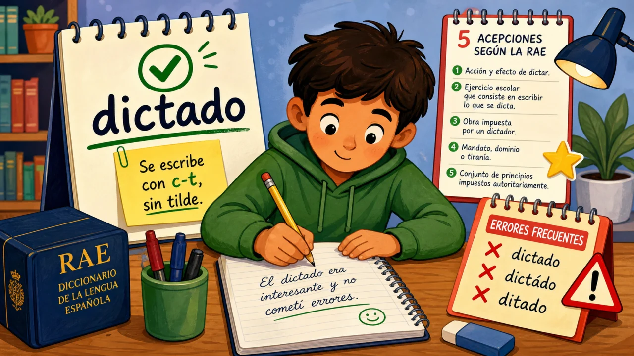 Cách viết từ dictado trong tiếng Tây Ban Nha chính xác và dễ nhớ